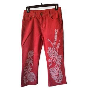 Diana Gilman Women's Cropped Pants w/ White Sequins Size 2P